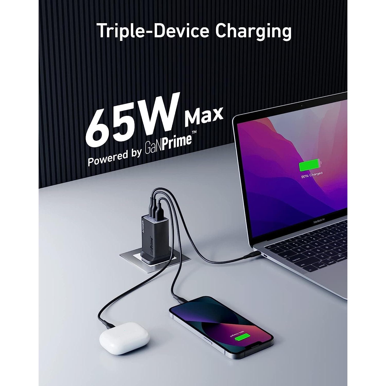 Buy Gadcet UK,USB C Plug, Anker 735 Charger GaNPrime 65W, PPS 3-Port Fast Wall Charger for MacBook Pro/Air, iPad Pro, Galaxy S22/S21, Dell XPS 13, Note 20/10+, iPhone 13/Pro, and More - Gadcet UK | UK | London | Scotland | Wales| Ireland | Near Me | Cheap | Pay In 3 | 