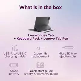 Lenovo Idea Tab 11in 128GB Tablet + Tab Pen & Folio Keyboard