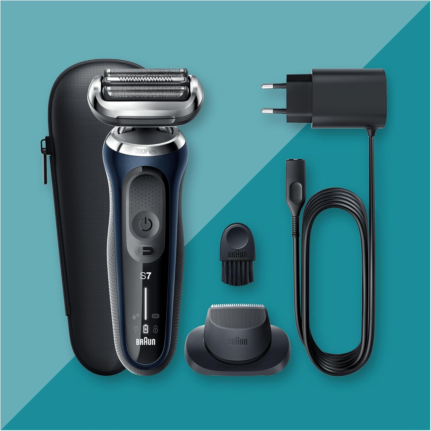 Buy Braun,Braun Series 7 Electric Shaver for Men, 71-B1200s, with EasyClick Precision Trimmer, 360° Flex, Wet & Dry, Cordless, Rechargeable, Blue - Gadcet UK | UK | London | Scotland | Wales| Near Me | Cheap | Pay In 3 | Electric Razors