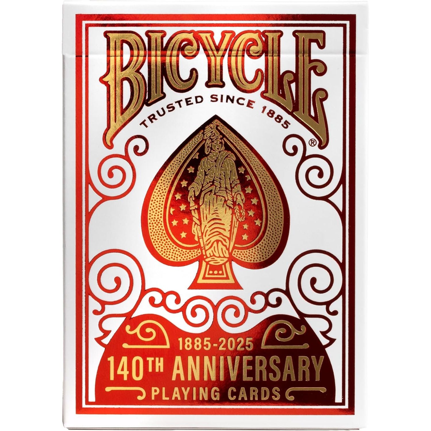 Buy Bicycle,Bicycle 140th Year Anniversary Playing Cards – Special Edition Deck (Red & Gold Foil, Historic 1885 Design) - Gadcet UK | UK | London | Scotland | Wales| Near Me | Cheap | Pay In 3 | Card Games