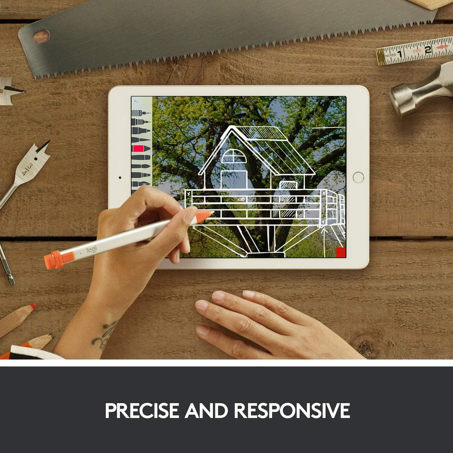 Buy Logitech,Logitech Crayon Digital Pencil for all iPads (2018 releases and later) with Apple Pencil technology, anti-roll design, and dynamic smart tip - Silver/Orange - Gadcet UK | UK | London | Scotland | Wales| Ireland | Near Me | Cheap | Pay In 3 | Tablet Computer Parts