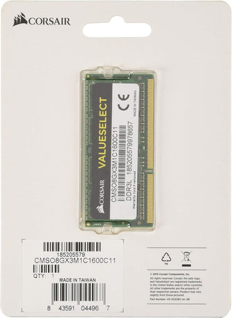 Buy Corsair,Corsair Value Select SODIMM 8GB (1x8GB) DDR3L 1600MHz C11 Memory for Laptop/Notebooks - Black - Gadcet UK | UK | London | Scotland | Wales| Ireland | Near Me | Cheap | Pay In 3 | Computer Components