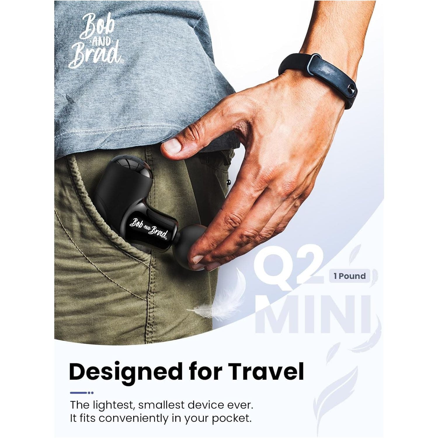 Buy BOB AND BRAD,Bob and Brad Q2 Mini Massage Gun, Portable Percussion Muscle Massage Gun Deep Tissue for Pain Relief & Recovery, Pocket-Sized & Ultra Quiet Muscle Massager Gun with Carry Case, Black - Gadcet UK | UK | London | Scotland | Wales| Near Me | Cheap | Pay In 3 | Electric Massagers