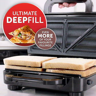 Buy BREVILLE,Breville Ultimate Deep Fill Toastie Maker - 2 Slice Sandwich Toaster, Removable Non-Stick Plates, Stainless Steel, Black [VST082] - Gadcet UK | UK | London | Scotland | Wales| Near Me | Cheap | Pay In 3 | Toaster