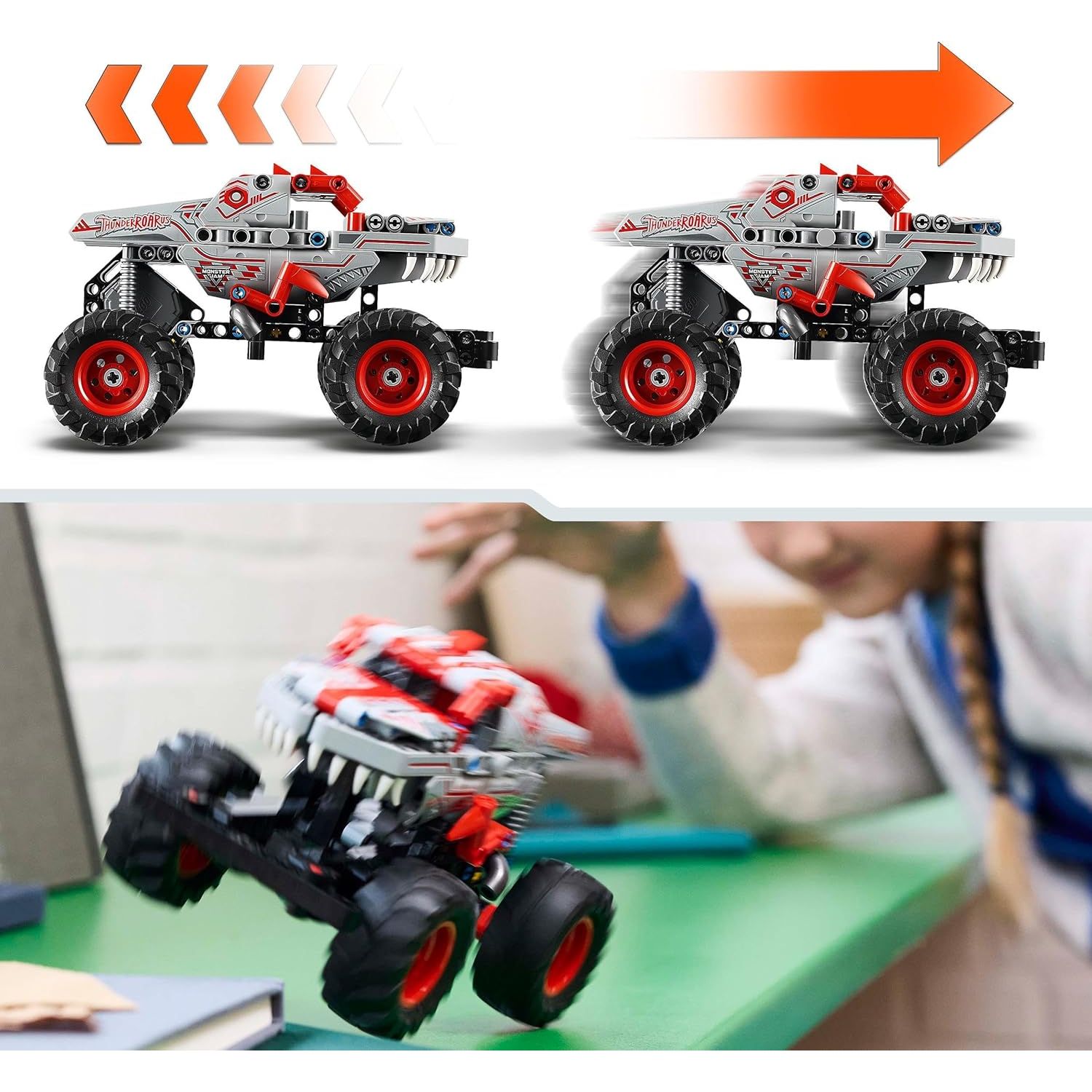 Buy LEGO,LEGO Technic Monster Jam ThunderROARus Pull-Back Truck Toy – Set 42200 - Gadcet UK | UK | London | Scotland | Wales| Near Me | Cheap | Pay In 3 | Construction Set Toys