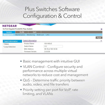 NETGEAR GS108E 8-Port Gigabit Ethernet Managed Network Switch