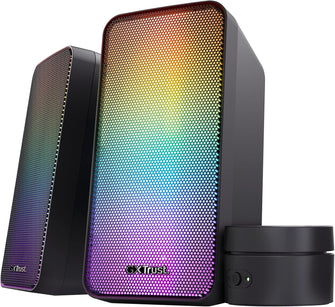 Buy RGB,Trust Gaming GXT 611 Wezz 2.0 PC Speakers, 12W, RGB Lighting, Volume Control, AUX & USB, Stereo Speakers for Desktop & Laptop - Black - Gadcet UK | UK | London | Scotland | Wales| Near Me | Cheap | Pay In 3 | Speakers