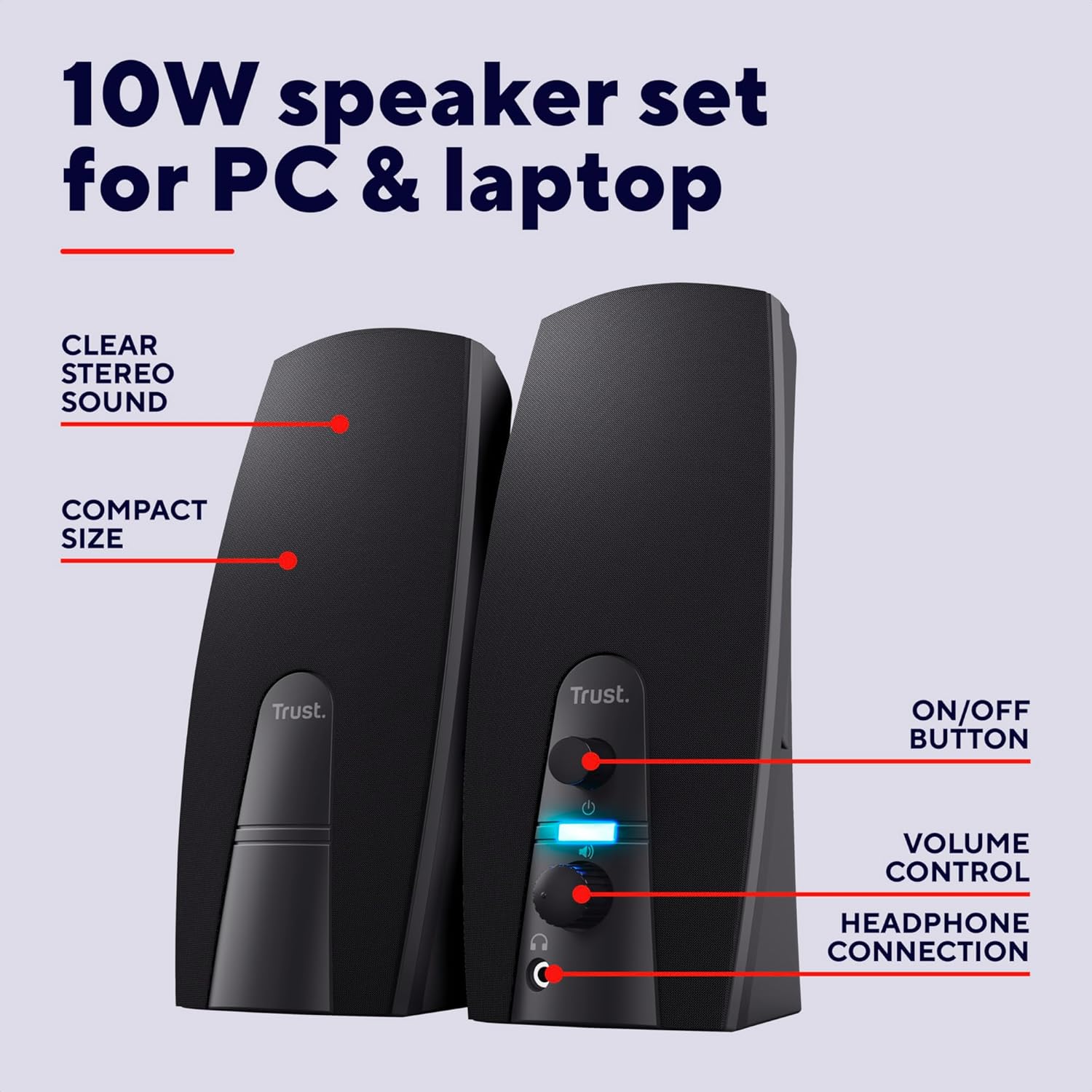 Buy Trust,Trust Almo 2.0 PC Speaker Set – 10W Peak Power, USB Powered, 3.5mm Audio Connection, Clear Sound for PC, Laptop & Mac – Black - Gadcet UK | UK | London | Scotland | Wales| Near Me | Cheap | Pay In 3 | Speaker