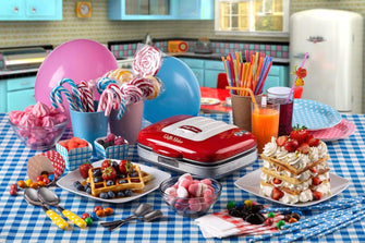 Buy Ariete,Ariete 1973 Retro Waffle Maker – 700W Non-Stick Iron for Breakfast & Dessert Waffles, Easy Clean, Safety Lock – American Diner Style – Red - Gadcet UK | UK | London | Scotland | Wales| Near Me | Cheap | Pay In 3 | Kitchen Appliance