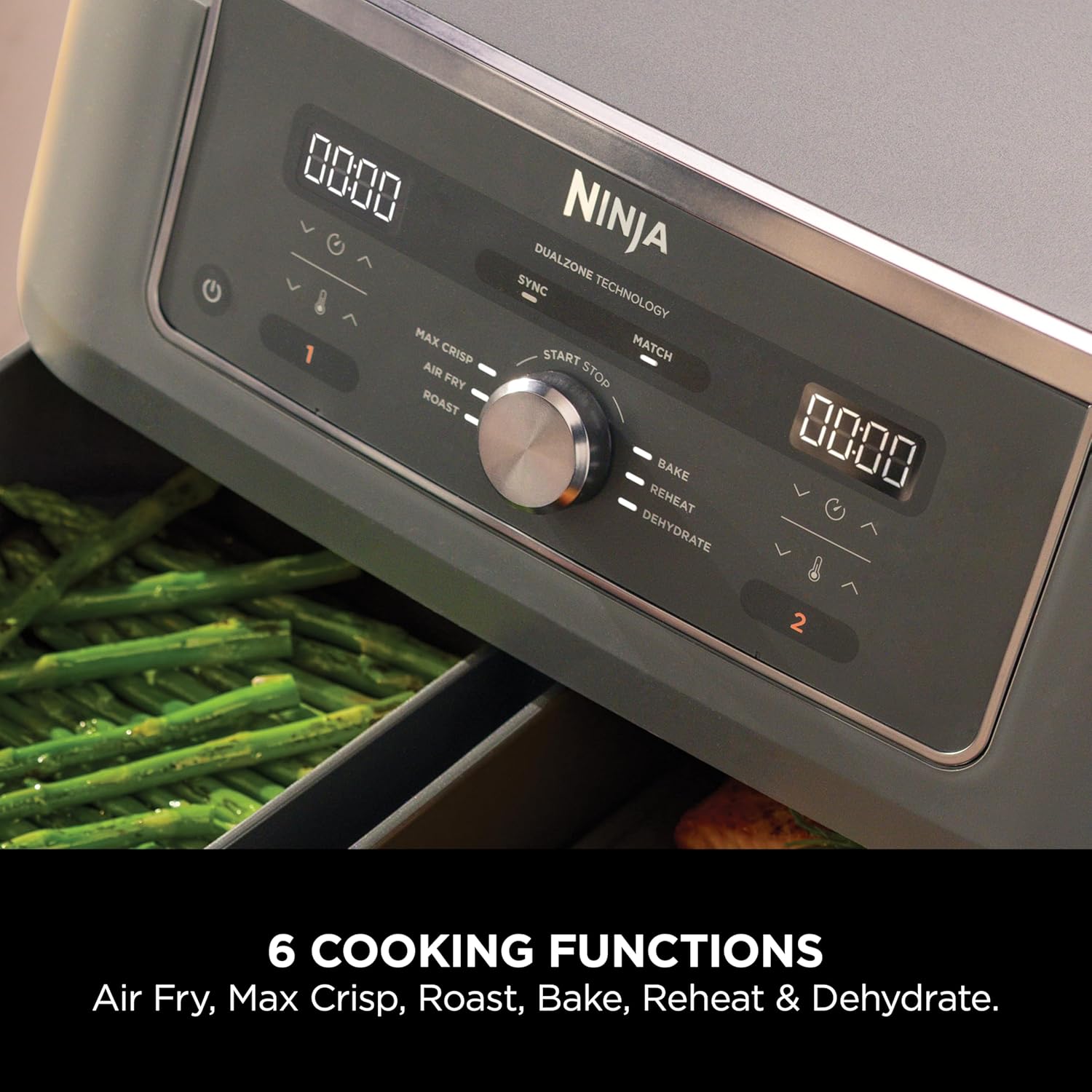 Buy Ecat Tech Ltd,Ninja MAX Dual Zone DZ400UK 9.5L Digital Air Fryer – 2 Drawers, 6-in-1, Air Fry, Max Crisp, Roast, Bake, Reheat, Dehydrate, Gun Metal Grey - Gadcet UK | UK | London | Scotland | Wales| Near Me | Cheap | Pay In 3 | Air Fryers