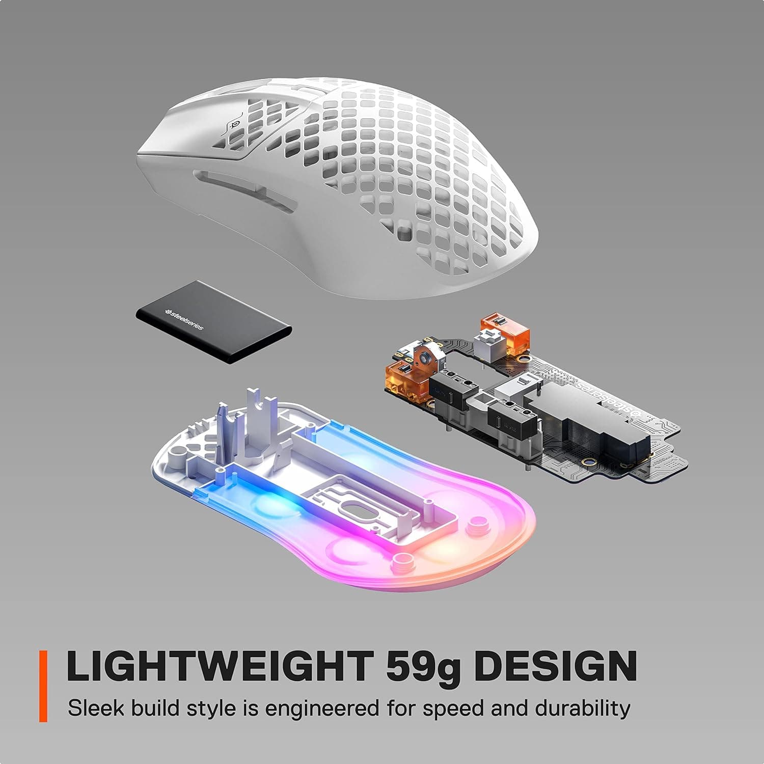 Buy SteelSeries,SteelSeries Aerox 3 Wireless Gaming Mouse - Snow White - Gadcet UK | UK | London | Scotland | Wales| Ireland | Near Me | Cheap | Pay In 3 | Computer Accessories