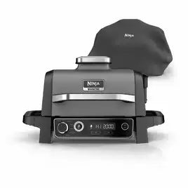 Ninja Woodfire Electric BBQ Grill & Smoker with Cover - Grey