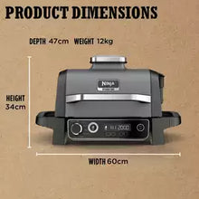 Ninja Woodfire Electric BBQ Grill & Smoker with Cover - Grey