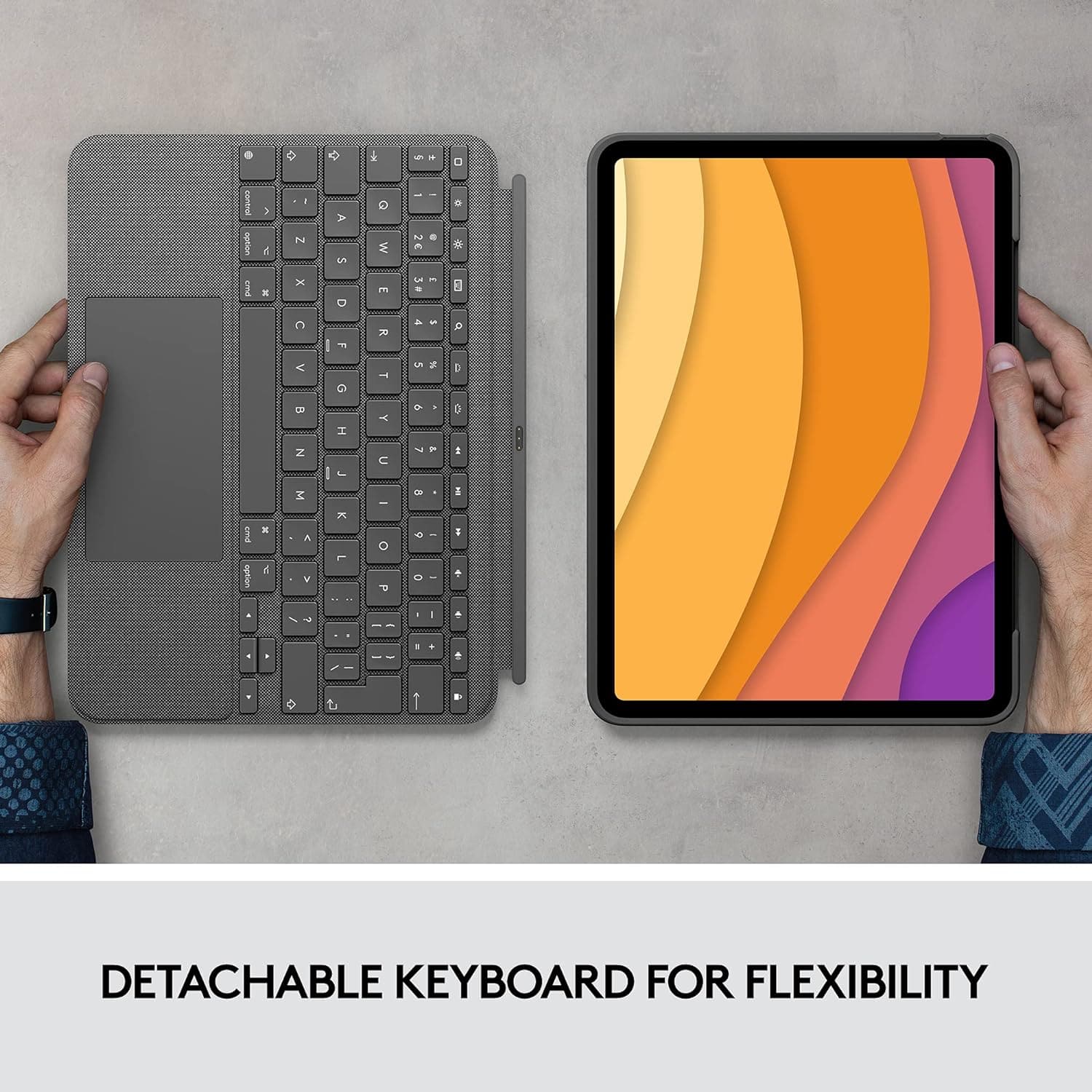 Logitech iPad Air 4th Gen Folio Keyboard Case - Grey - 7
