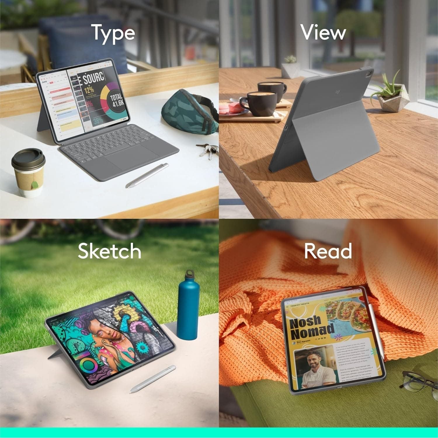 Buy Logitech,Logitech Combo Touch Keyboard Case for iPad Pro 11" (M2, 4th/5th Gen) - Detachable Backlit Keyboard, Kickstand, QWERTY UK Layout - Grey - Gadcet UK | UK | London | Scotland | Wales| Near Me | Cheap | Pay In 3 | Keyboard Folio Case