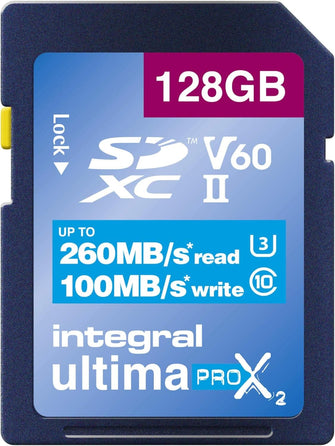 Buy Integral,Integral 128GB UHS-II SD Card V60 Up to 260MBs Read and 100MBs Write Speed 1733X SDXC Professional High Speed Memory Card - Gadcet UK | UK | London | Scotland | Wales| Near Me | Cheap | Pay In 3 | Flash Memory Cards