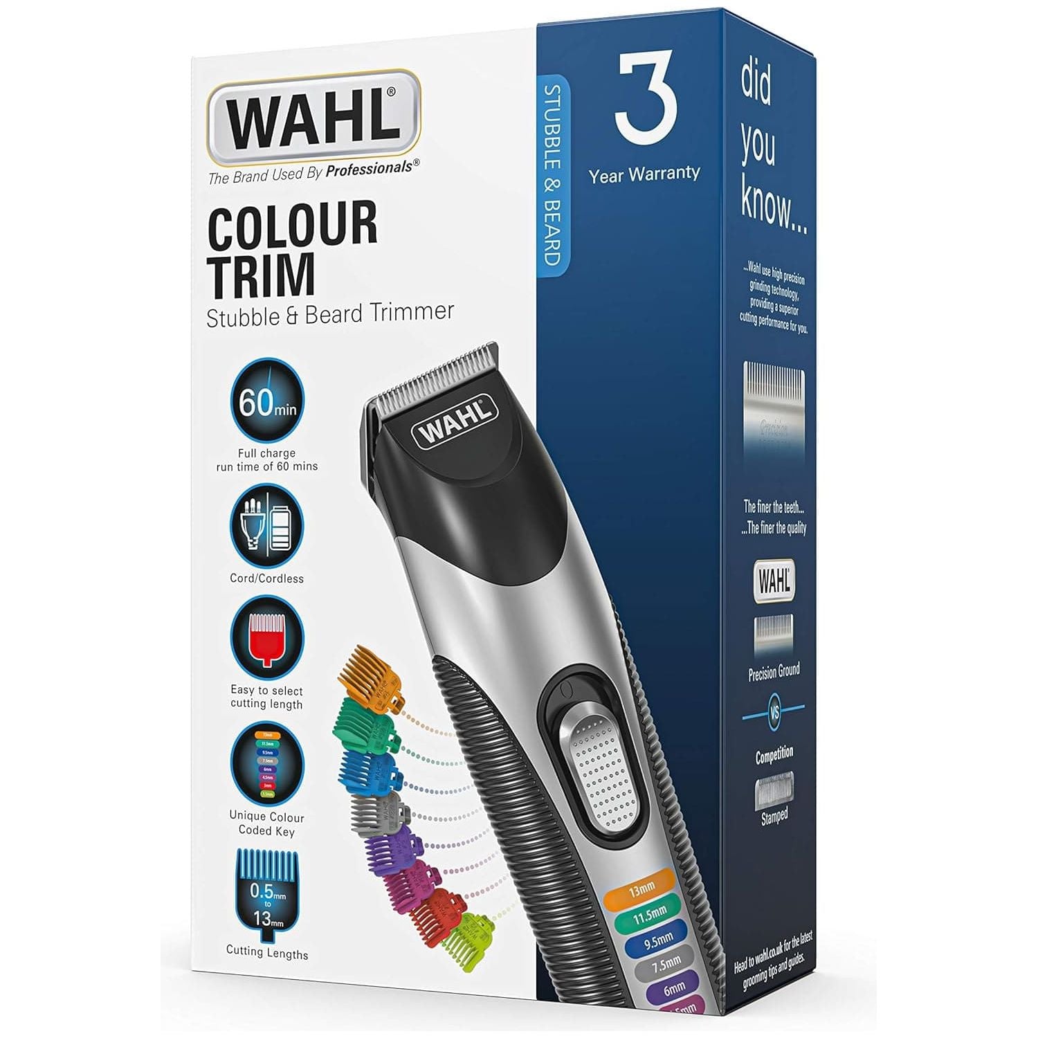 Buy WAHL,Wahl Colour Trim Stubble and Beard Trimmer, Trimmers for Men, Beard Trimming Kit, Men’s Stubble Trimmers, Rechargeable Trimmer, Male Grooming Set, Beard Care Kit, Colour Coded Guide Combs - Gadcet UK | UK | London | Scotland | Wales| Near Me | Cheap | Pay In 3 | Hair Clippers & Trimmers