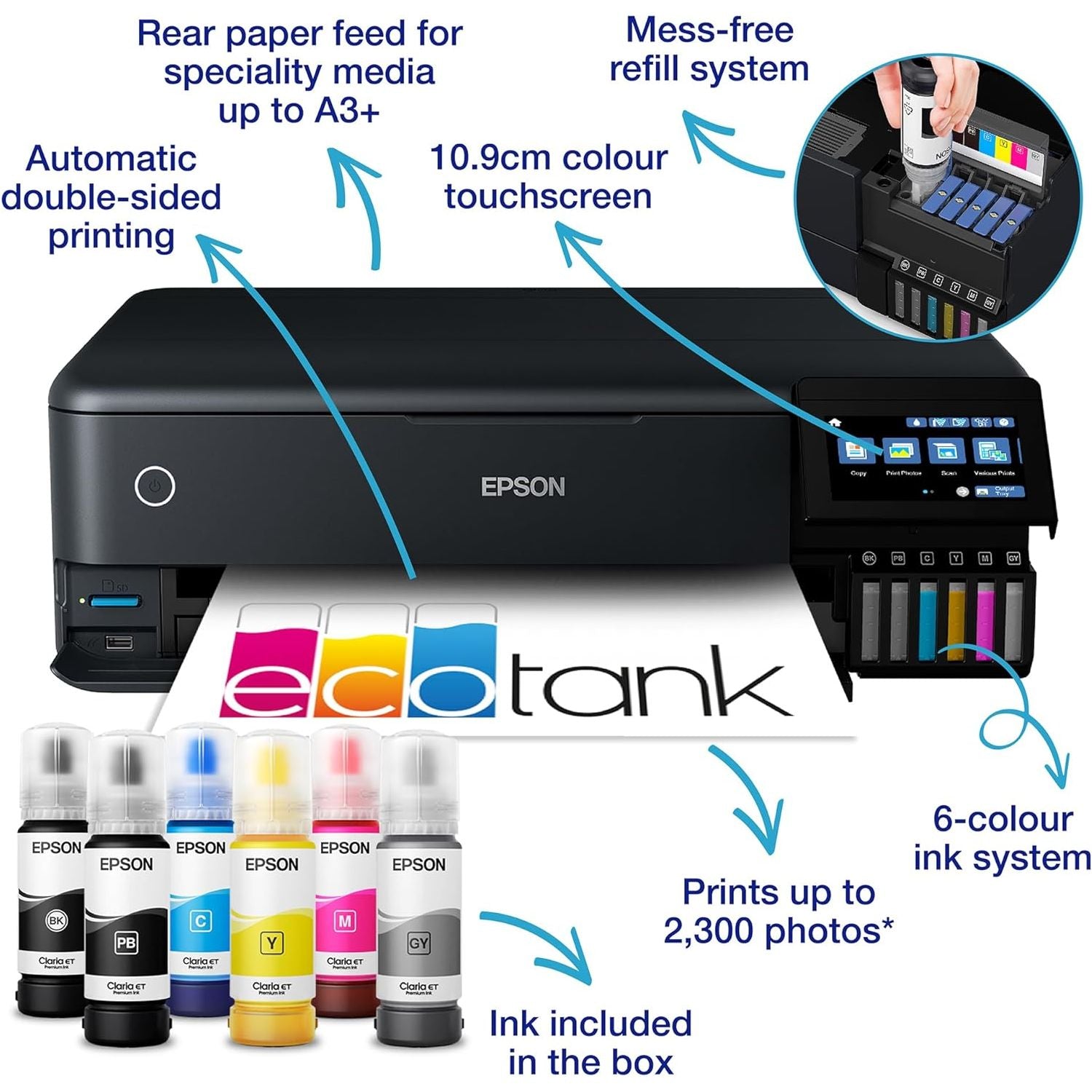 Buy Epson,Epson EcoTank ET-8550 A3+ Wi-Fi Ink Tank Photo Printer - Gadcet UK | UK | London | Scotland | Wales| Near Me | Cheap | Pay In 3 | Printers, Copiers & Fax Machines