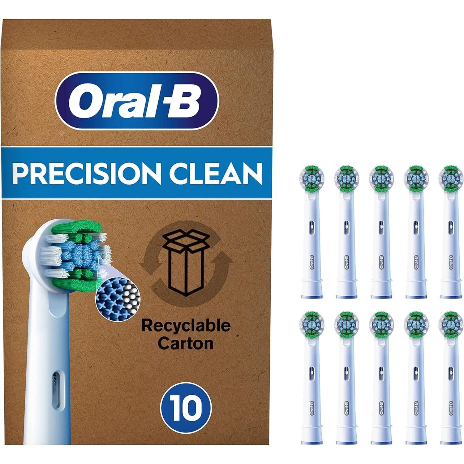 Buy Oral-B,Oral-B Pro Precision Clean Electric Toothbrush Head, X-Shape And Angled Bristles for Deeper Plaque Removal, Pack of 10 Toothbrush Heads, White - Gadcet UK | UK | London | Scotland | Wales| Near Me | Cheap | Pay In 3 | Health Care