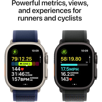Apple Watch Ultra 2 (49mm) GPS + Cellular – Natural Titanium Case with Blue Trail Loop (S/M), Rugged Fitness Smartwatch