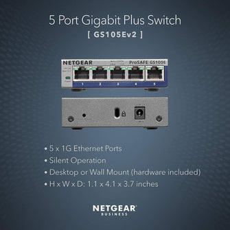Buy NETGEAR,NETGEAR GS105E 5-Port Gigabit Ethernet Managed Network Switch - Plug-and-Play, Silent Operation, Desktop or Wall Mountable - Gadcet UK | UK | London | Scotland | Wales| Near Me | Cheap | Pay In 3 | Networking Devices