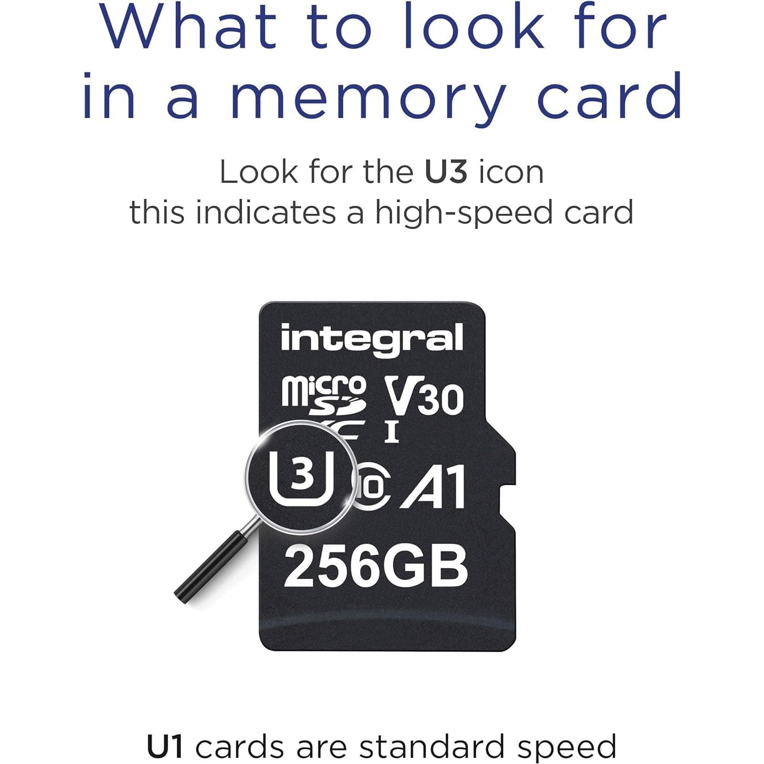 Buy Integral,Integral 256GB Micro SD Card 4K Video Premium High Speed Memory Card SDXC Up to 100MB s Read and 50MB s Write speed V30 C10 U3 UHS-I A1 - Gadcet UK | UK | London | Scotland | Wales| Near Me | Cheap | Pay In 3 | Flash Memory Cards
