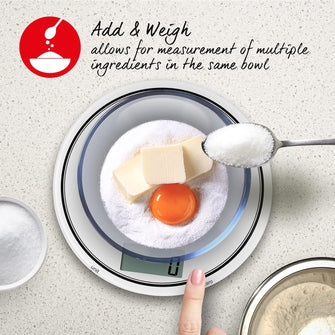 Buy Salter,Salter 1080 WHDR12 Digital Kitchen Scale 5KG - Touch Sensitive, Zero Add & Weigh, Measures Liquids, Easy Clean Glass, g/oz, White - Gadcet UK | UK | London | Scotland | Wales| Near Me | Cheap | Pay In 3 | Kitchen & Home Appliances