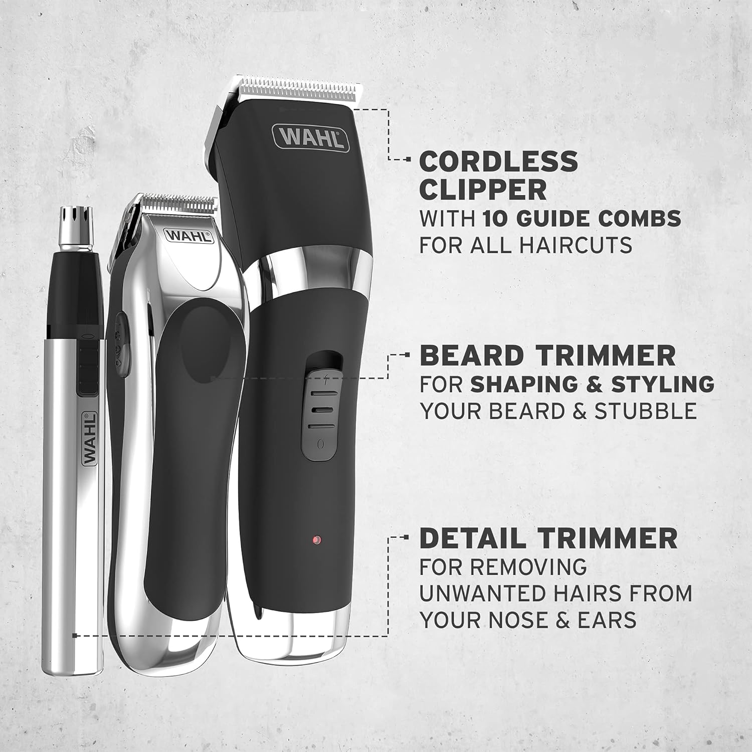 Buy Wahl,Wahl Cordless Hair Clipper & Trimmer Gift Set | Men’s Grooming Kit with Beard, Nose, Ear & Brow Trimmer - Gadcet UK | UK | London | Scotland | Wales| Near Me | Cheap | Pay In 3 | Hair Clipper & Trimmer Accessories