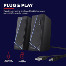 Buy RGB,Trust Gaming GXT 609 Zoxa 2.0 PC Speakers, 12W, RGB Lighting, USB Powered, 3.5mm AUX, Volume Control, Stereo Speakers for Desktop & Laptop - Black - Gadcet UK | UK | London | Scotland | Wales| Near Me | Cheap | Pay In 3 | Speakers