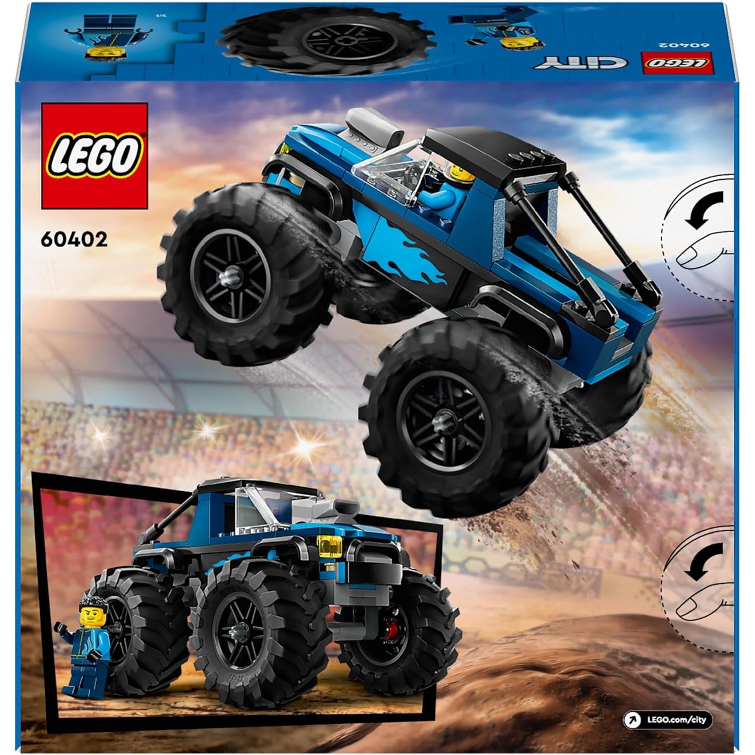 Buy Lego,LEGO City Blue Monster Truck Toy - For 5+ Year Old Boys & Girls, Vehicle Set with Driver Minifigure, Creative Race Car Toys, Birthday Gift Idea - 60402 - Gadcet UK | UK | London | Scotland | Wales| Near Me | Cheap | Pay In 3 | Building Toys