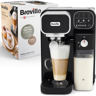 Buy Breville,Breville Prima Latte Luxe (VCF166) – One-Touch Espresso, Latte & Cappuccino Maker, 19-Bar Pump, Milk Frother, Pod Compatible – Black - Gadcet UK | UK | London | Scotland | Wales| Near Me | Cheap | Pay In 3 | Coffee Makers & Espresso Machines