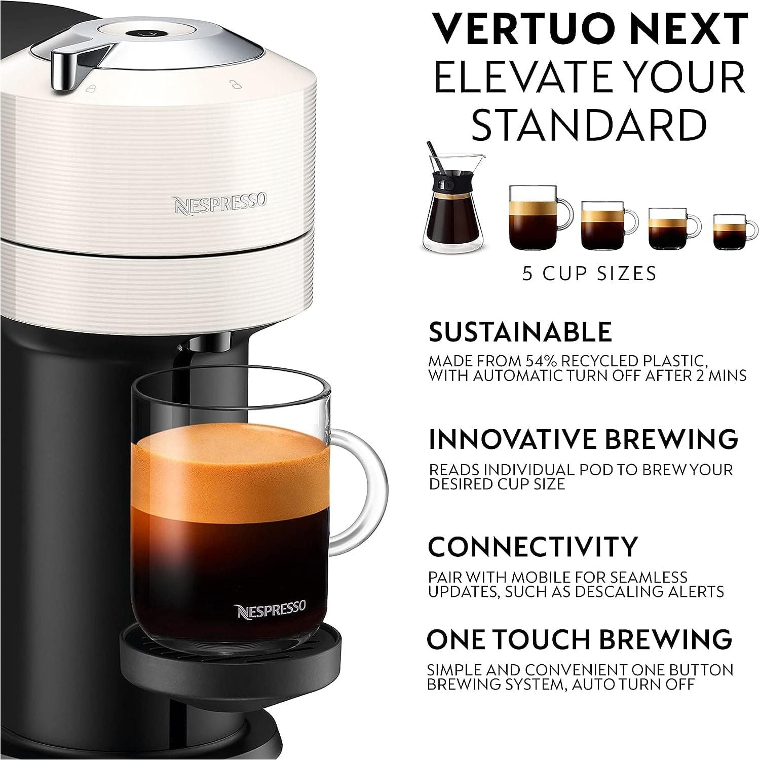 Buy Nespresso,Nespresso Vertuo Next 11706 Coffee Machine by Magimix, Contrast White - Gadcet UK | UK | London | Scotland | Wales| Ireland | Near Me | Cheap | Pay In 3 | Coffee Makers & Espresso Machines