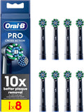Oral-B Pro Cross Action Toothbrush Heads Black – 8 Pack Replacement Brush Heads