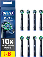 Oral-B Pro Cross Action Toothbrush Heads Black – 8 Pack Replacement Brush Heads