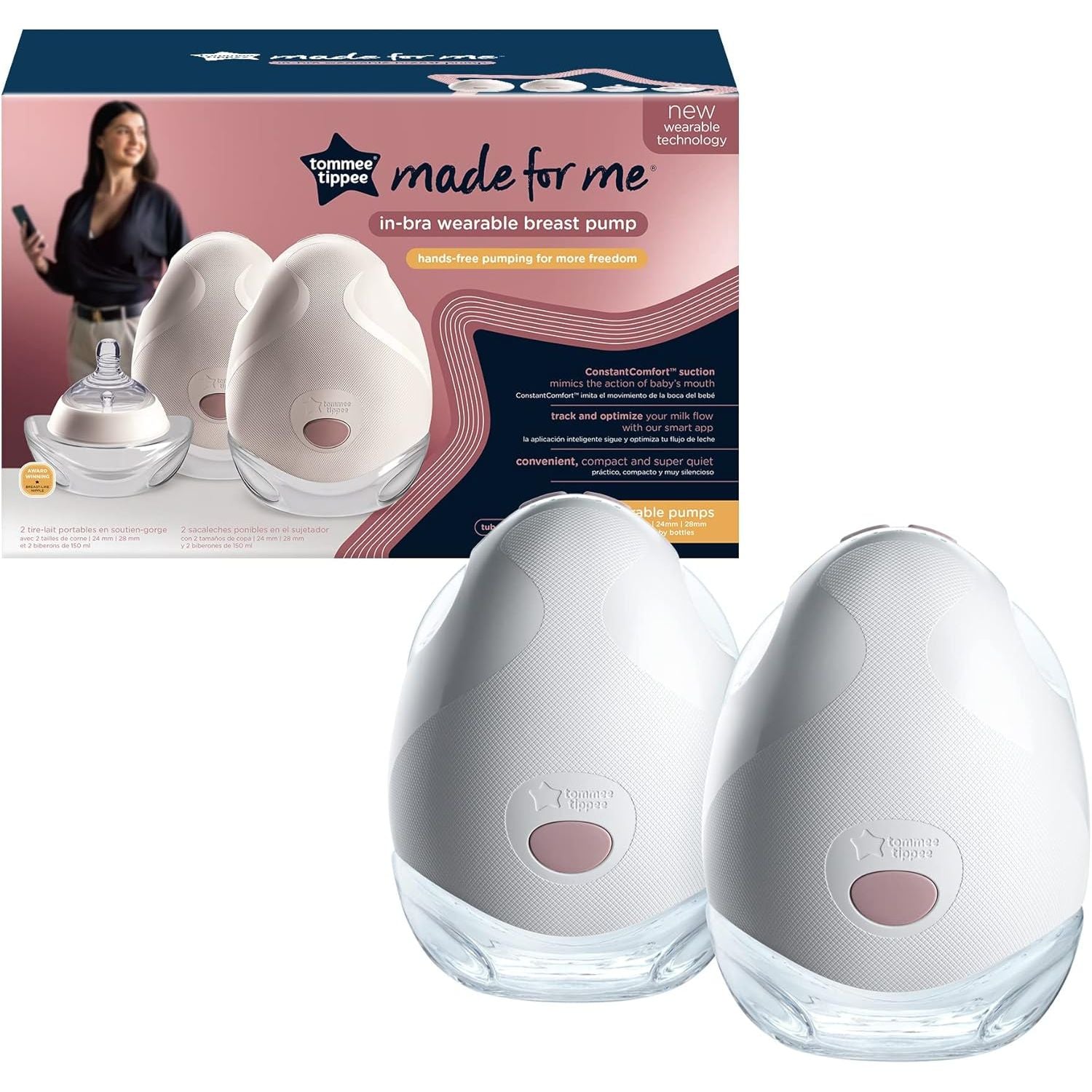 Buy Tomme Tippee,Tommee Tippee Made for Me Double Electric Wearable Breast Pump – Hands-Free, Portable, Quiet with 1 Massage & 8 Express Modes - Gadcet UK | UK | London | Scotland | Wales| Near Me | Cheap | Pay In 3 | Double Electric Breast Pumps