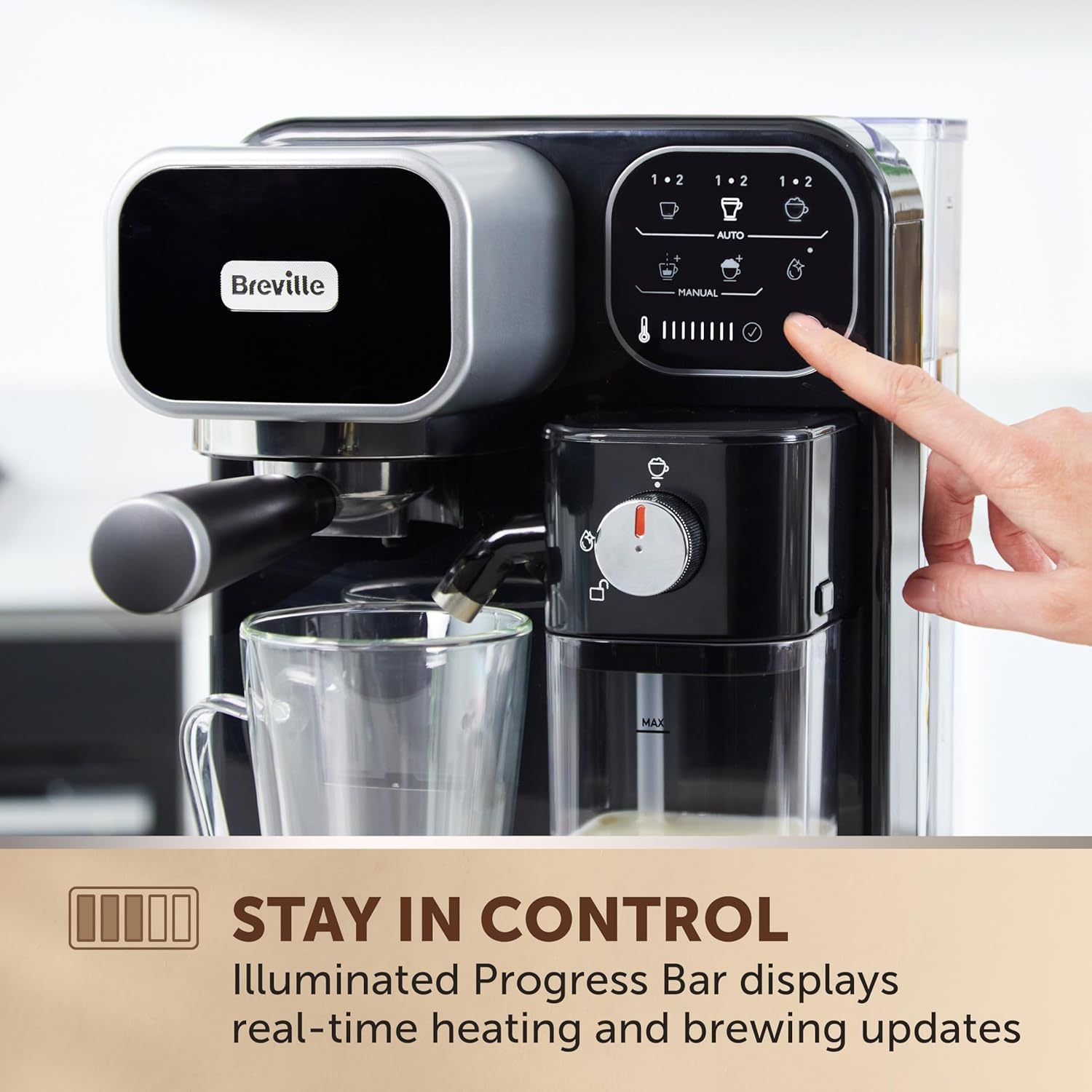 Buy Breville,Breville Prima Latte Luxe (VCF166) – One-Touch Espresso, Latte & Cappuccino Maker, 19-Bar Pump, Milk Frother, Pod Compatible – Black - Gadcet UK | UK | London | Scotland | Wales| Near Me | Cheap | Pay In 3 | Coffee Makers & Espresso Machines