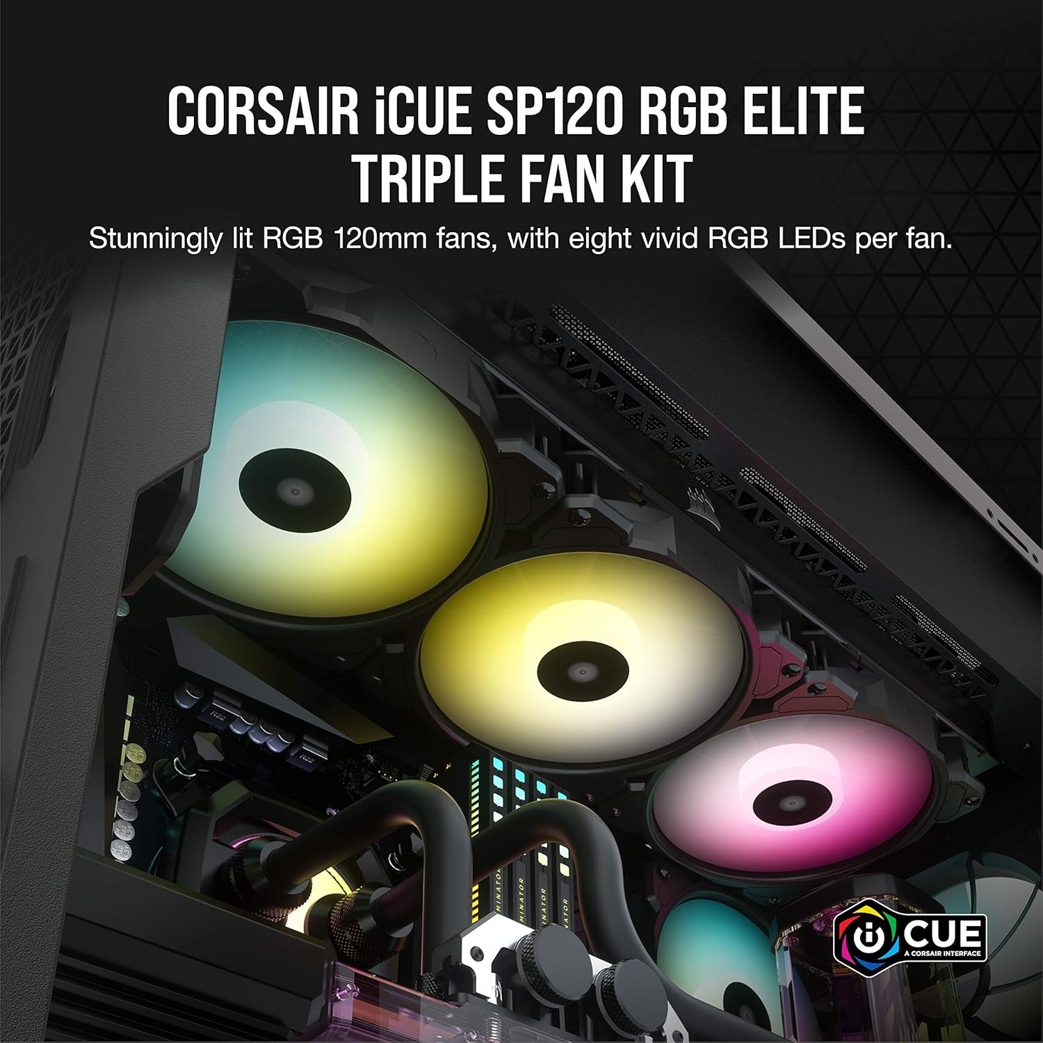 Buy Corsair,Corsair iCUE SP120 RGB ELITE 120mm PWM Triple Fan Kit - iCUE Lighting Node CORE, AirGuide Technology, 8 RGB LEDs, Low Noise (18 dBA), Up to 1500 RPM - Black - Gadcet UK | UK | London | Scotland | Wales| Near Me | Cheap | Pay In 3 | Computer Accessories