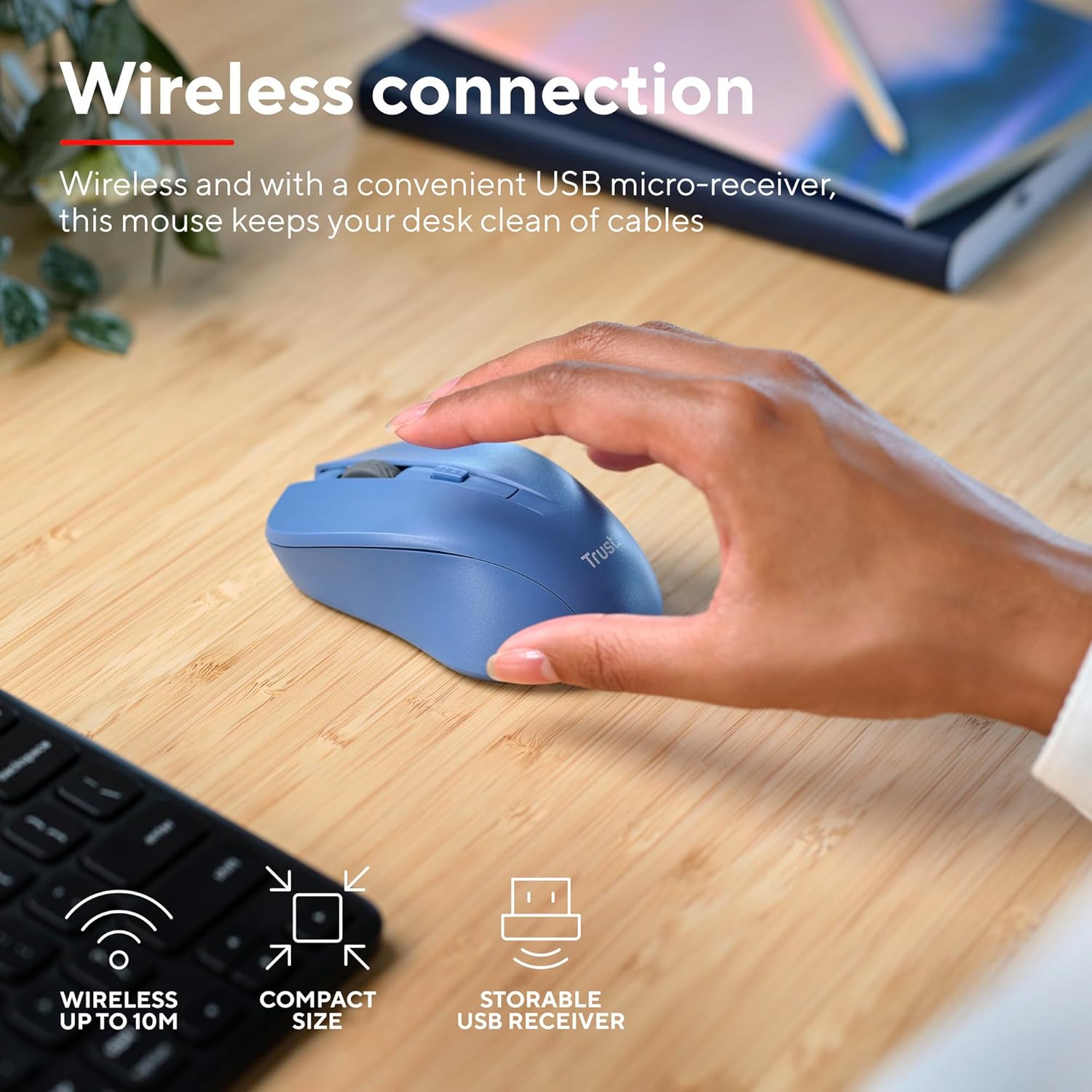 Buy Trust,Trust Mydo Silent Wireless Mouse – Blue - Gadcet UK | UK | London | Scotland | Wales| Near Me | Cheap | Pay In 3 | Keyboard & Mouse