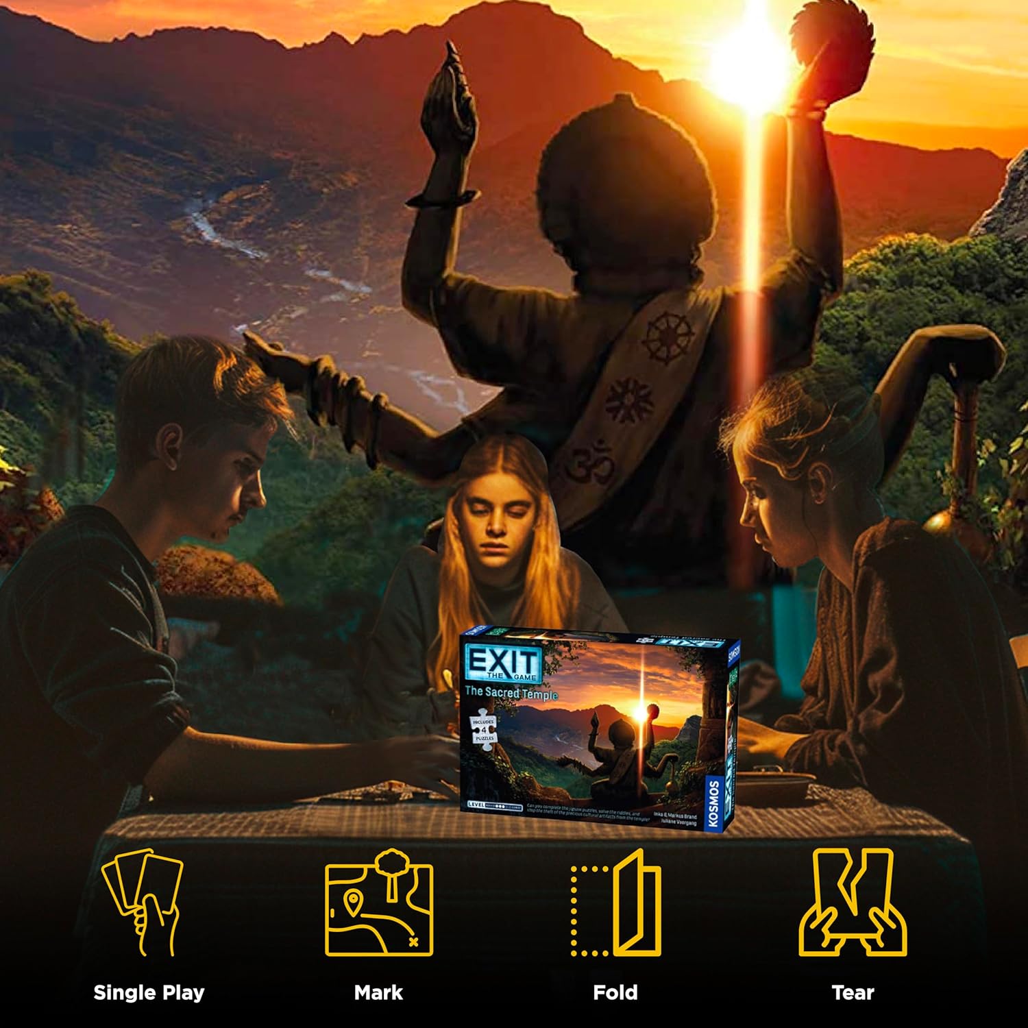 Buy KOSMOS,Thames & Kosmos EXIT: The Sacred Temple Jigsaw Puzzle – Escape Room Game, Level 3/5, 1–4 Players, Ages 10+ (692877) - Gadcet UK | UK | London | Scotland | Wales| Near Me | Cheap | Pay In 3 | Toys & Games