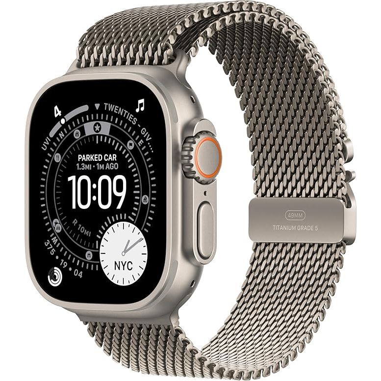Buy Ecat Tech Ltd,Apple Watch Ultra 49mm Natural Titanium Milanese Loop Strap Small - Gadcet UK | UK | London | Scotland | Wales| Near Me | Cheap | Pay In 3 | Watch Bands