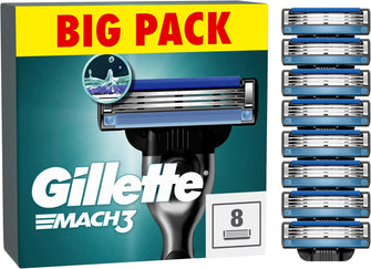 Buy Gillette,Gillette Mach3 Razor Blades for Men - Pack of 8, Upgraded Lubrastrip for Enhanced Glide - Gadcet UK | UK | London | Scotland | Wales| Near Me | Cheap | Pay In 3 | Razors & Razor Blades