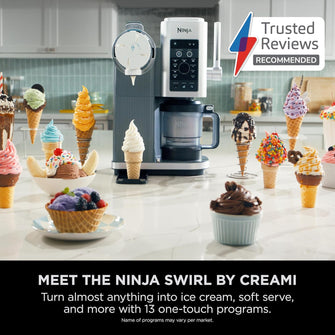 Ninja Swirl by CREAMi NC701UK 13-in-1 Ice Cream & Frozen Dessert Maker – Silver
