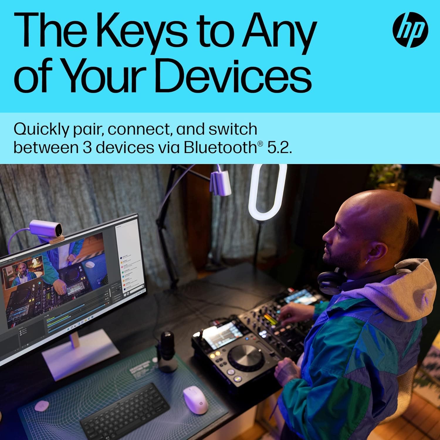 Buy HP,HP 350 Compact Bluetooth Keyboard. Connect up to 3 devices via Bluetooth 5.2, Multi-OS, with SMART shortcuts, dictation and emoji keys, made from 60% recycled materials, Black - Gadcet UK | UK | London | Scotland | Wales| Near Me | Cheap | Pay In 3 | Keyboard & Mouse