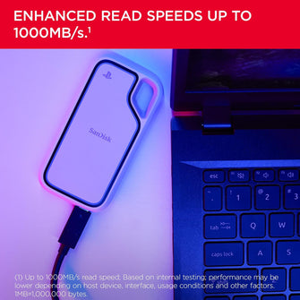 SanDisk Extreme Portable SSD 1TB – Officially Licensed for PS5 & PC, 1000MB/s Read Speeds, USB 3.2 Gen 2, 3m Drop Protection, 1-Month Discord Nitro Trial