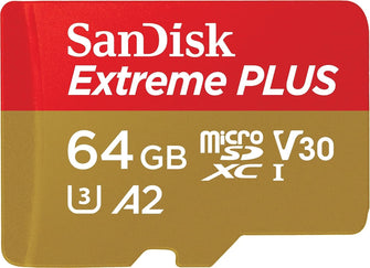 Buy Sandisk,SanDisk Extreme PLUS 64 GB microSDXC Memory Card + SD Adapter with A2 App Performance up to 170 MB/s, Class 10, U3, V30 - Gadcet UK | UK | London | Scotland | Wales| Near Me | Cheap | Pay In 3 | Flash Memory Cards