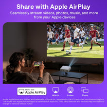 Aurzen Roku TV Smart Projector for Bedroom, Roku Streaming Experience Built-in, 1080P FHD, Dolby Audio, Auto Focus & Keystone, Zoom, Portable Mini Projector for Outdoor Movie, White