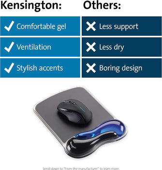 Buy Kensington,Kensington Ergonomic Mouse Mat with Gel Wrist Rest - Anti-Slip, Blue (62401) - Gadcet UK | UK | London | Scotland | Wales| Near Me | Cheap | Pay In 3 | Mouse Pads