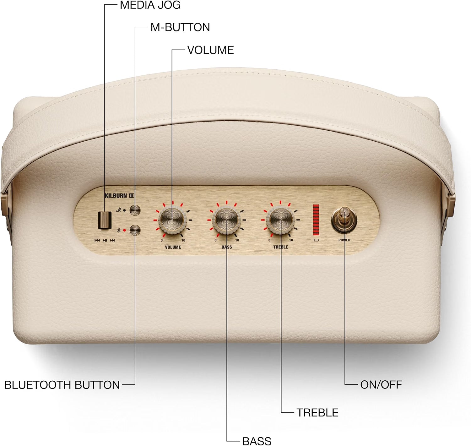 Marshall Kilburn III Water Resistant Bluetooth Speaker, Cream
