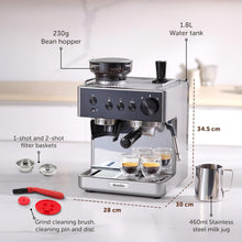 Breville Barista Classic VCF186 Espresso Machine Black & Silver – Bean to Cup Coffee Maker with Integrated Grinder, Milk Frother, 15-Bar Pump & 58mm Portafilter
