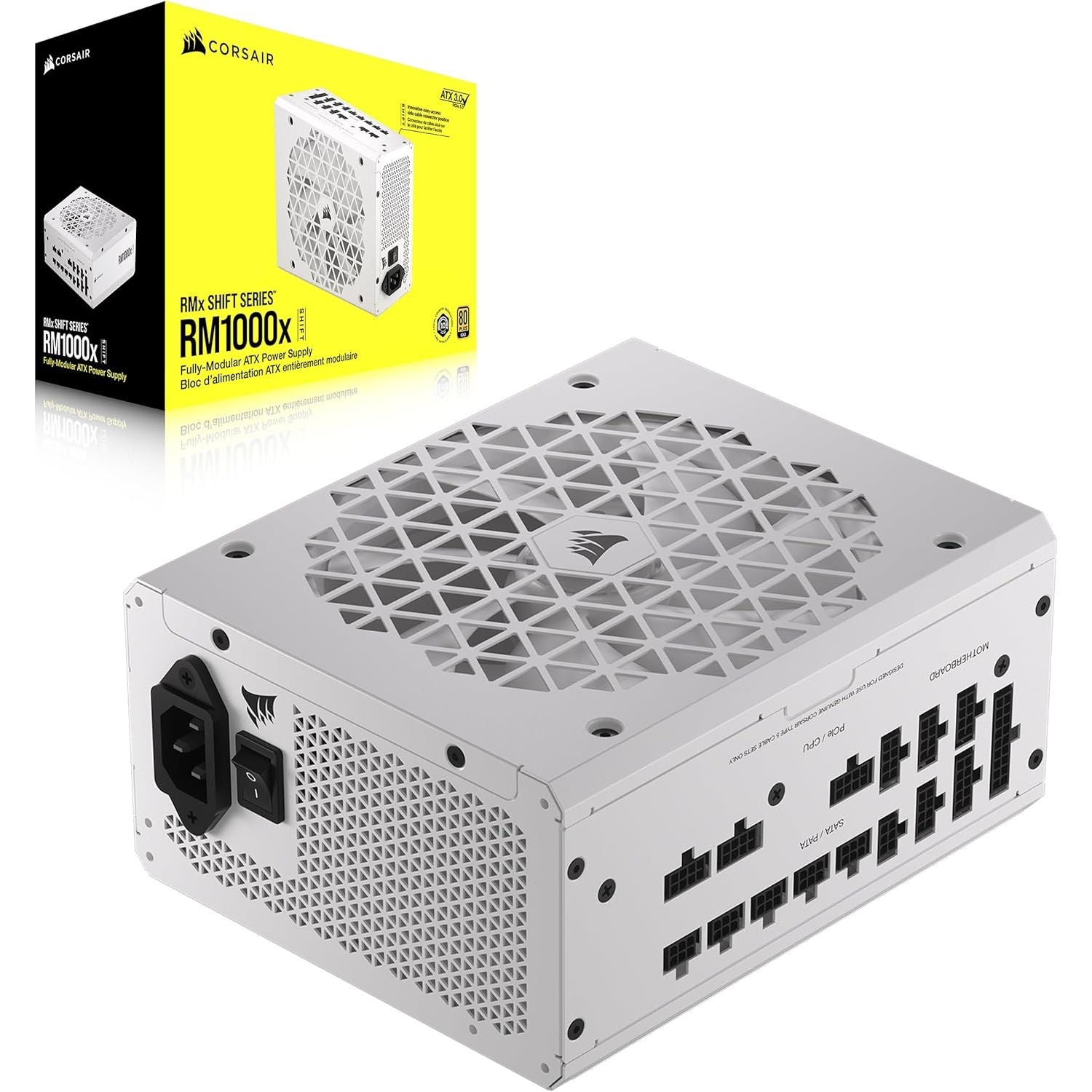 Buy Corsair,Corsair RM1000x SHIFT – 1000W 80 PLUS Gold Fully Modular ATX 3.1 Power Supply, PCIe 5.1 Ready, White Edition - Gadcet UK | UK | London | Scotland | Wales| Near Me | Cheap | Pay In 3 | Computer Power Supplies